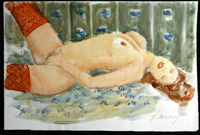 Model on the bed 50X70 cm
